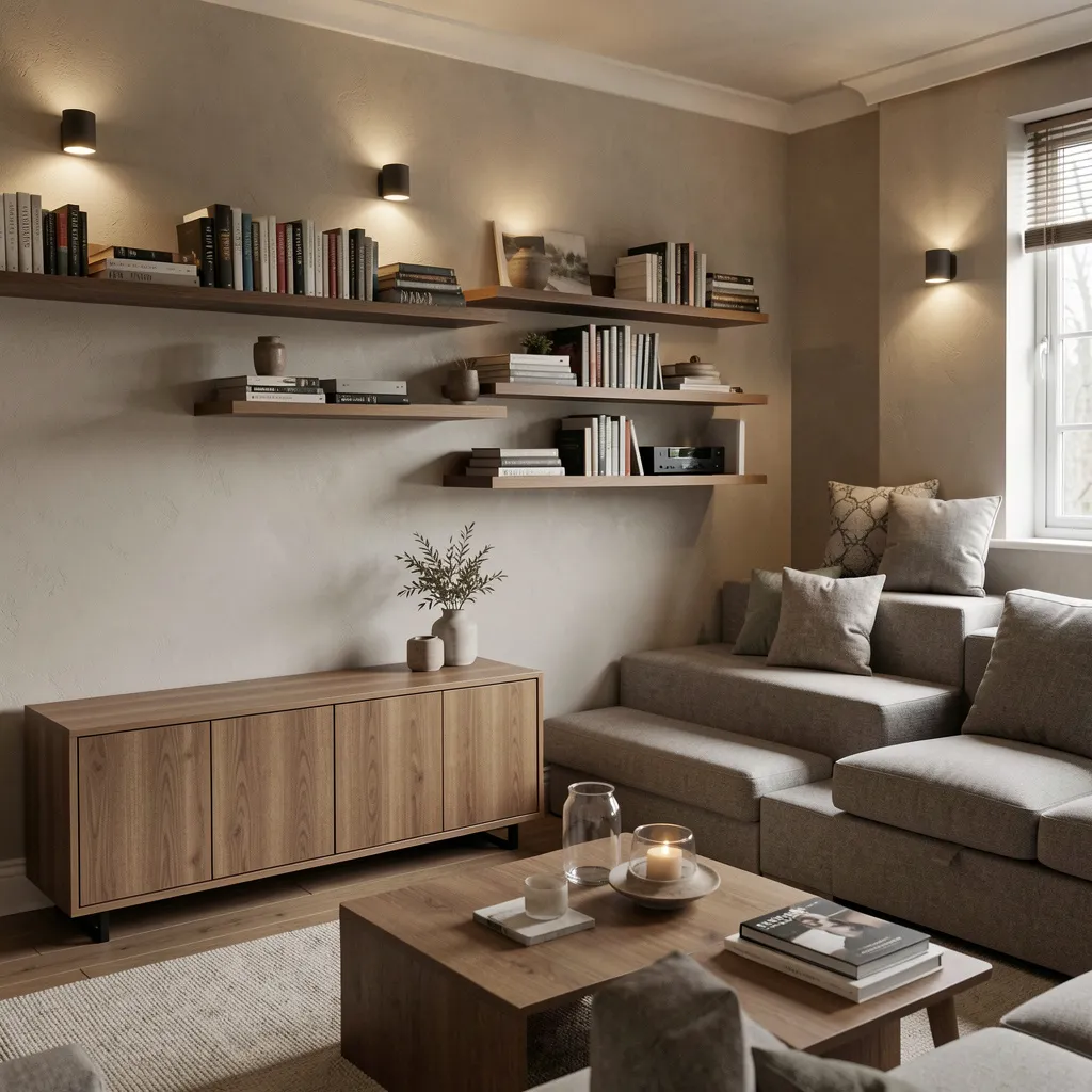 Cinematic room design with ambient lighting